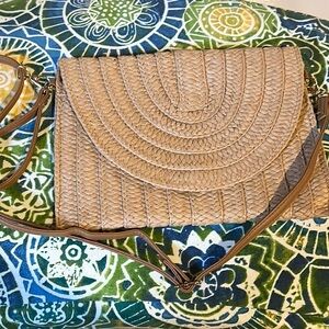 Reitmans Tan Crossbody Bag with Woven Design